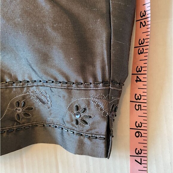Two-Piece Notations 100% Silk Tank & Pants With Embroidery and Beading Size 1X - Picture 11 of 15